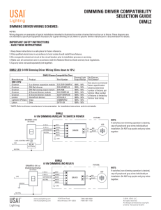 DIMMING DRIVER COMPATIBILITY SELECTION