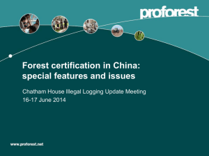 Forest certification in China: special features and challenges