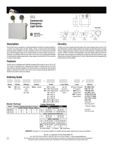 Commercial Emergency Light Series Description Features Circuitry