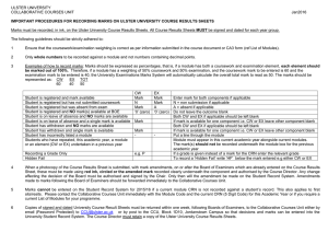 CCU Procedures for Recording Marks on Ulster University CRS