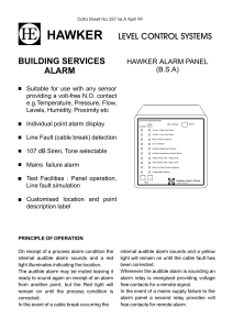 Building Services Alarm Data Sheet 287