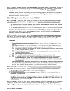 907.2.1.1 System initiation in Group A occupancies with an occupant