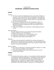 Specification Document - Lightning Protection Institute