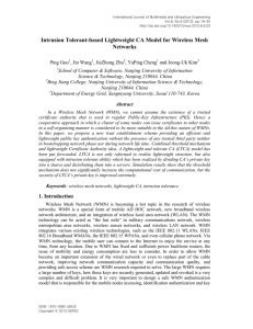 Intrusion Tolerant-based Lightweight CA Model for