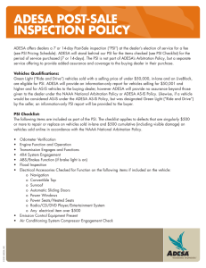 ADESA PoSt-SAlE InSPEctIon PolIcy
