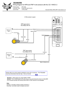 Wiring diagram for NPN and PNP 4 wire sensors and D2-16ND3-2