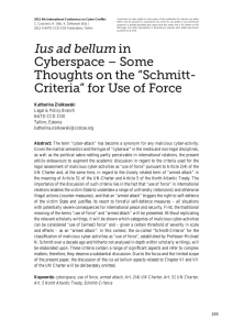 Ius ad bellum in Cyberspace - NATO Cooperative Cyber Defence