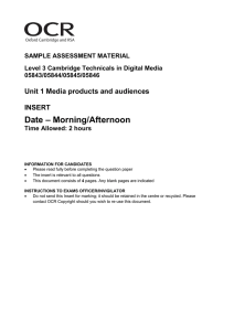 Media products and audiences - Sample assessment material insert