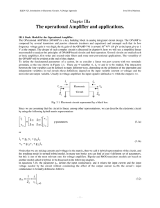 The operational Amplifier and applications.