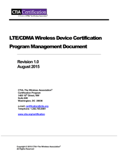 CTIA LTE/CDMA Wireless Device Certification Program