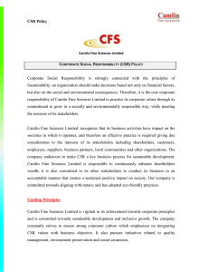 CSR Policy - Camlin Fine Sciences