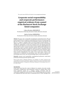 Corporate social responsibility and corporate performance