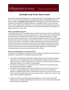 Charitable Lead Trusts: Now Is Good