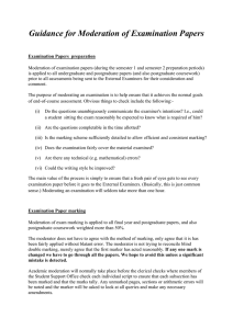 Guidance for Moderation of Examination Papers