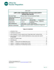 Limits and conditions for nuclear safety (operating rules)