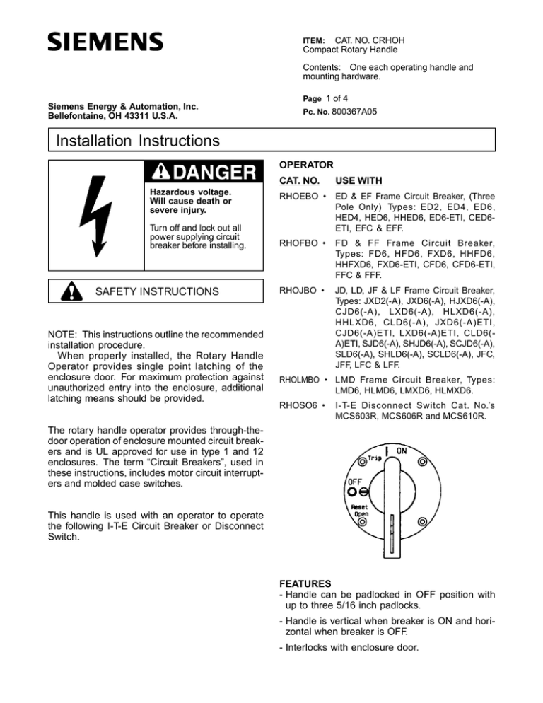 Installation Instructions Installation Instructions