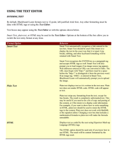 Using the Text Editor - Coastal Bend College