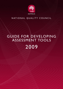 Validation and Moderation - Guide for Developing Assessment Tools