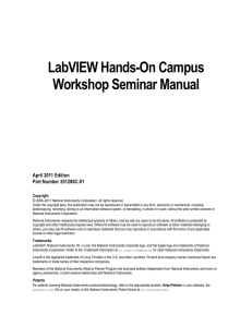 LabView Hands-On Manual - Sonoma State University