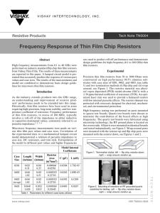 Frequency Response of Thin Film Chip Resistors