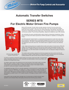 Automatic Transfer Switches SERIES MTS For Electric Motor Driven
