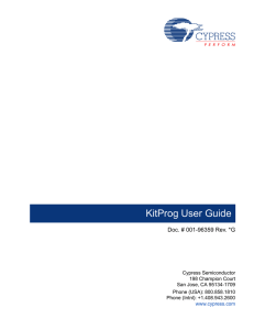 KitProg User Guide - Cypress Semiconductor