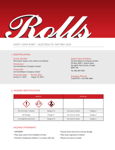 SDS - Rolls Battery Acid