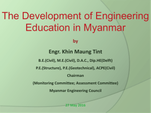 The Development of Engineering Education in Myanmar