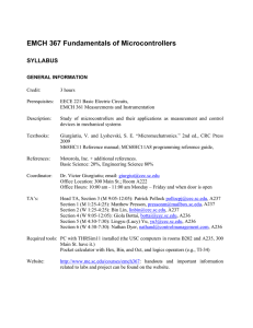 EMCH 367 Fundamentals of Microcontrollers
