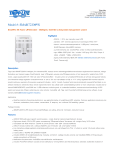 Model #: SMART2200VS