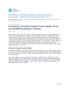 Controlling a Variable Voltage Power Supply Using the