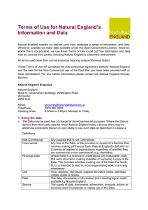 Terms of Use for Natural England`s Information and Data