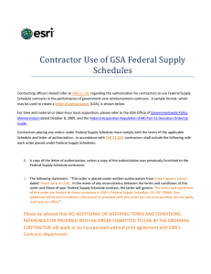 Contractor Use of GSA Federal Supply Schedules