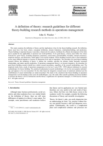 A definition of theory: research guidelines for different