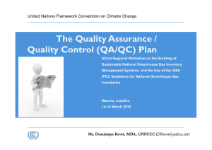 The Quality Assurance / Quality Control (QA/QC) Plan