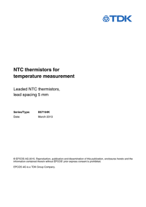 NTC thermistors for temperature measurement, leaded NTC