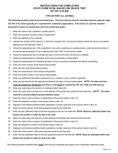 Backflow Test Report