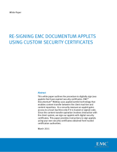 Re-Signing EMC Documentum Applets Using Custom Security