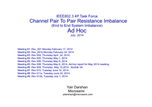 Channel Pair To Pair Resistance Imbalance Adhoc