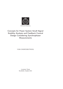 Concepts for Power System Small Signal Stability Analysis