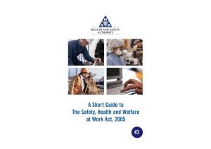 A Short Guide to The Safety, Health and Welfare at Work Act, 2005