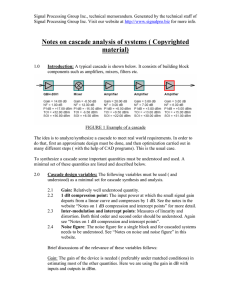 Notes on cascade analysis of systems ( Copyrighted material)