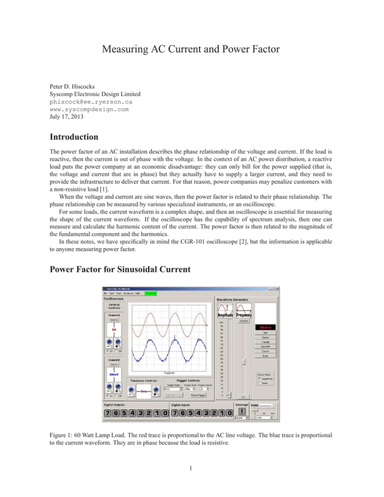 Measuring AC Current and Power Factor