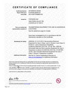 certificate of compliance - Emerson Process Management