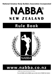 2016 NABBA NZ Rules