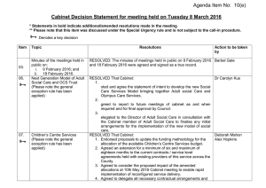 Cabinet Decision Sheet - Northamptonshire County Council