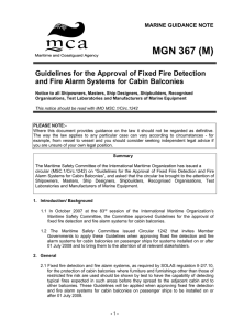 MGN 367 Guidelines for the approval of fixed fire detection