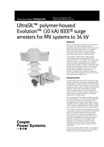 (10 kA) IEEE Surge Arresters for MV Systems to 36 kV