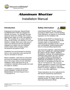 Aluminum Shutter Installation Manual