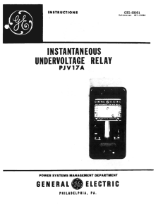 INSTANTANEOUS UNDERVOLTAGE RELAY